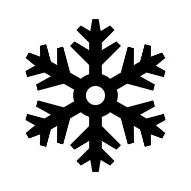 Beyaz arkaplanda siyah çizgili bir kar tanesi.