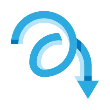 Sağ tarafı gösteren mavi bir ok.