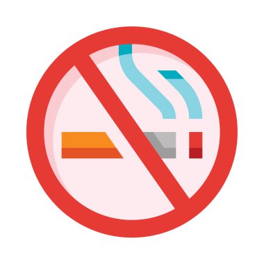 Sigara içilmez tabelası ve ortasında sigara var.