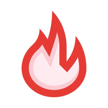 Beyaz arka planı ve kırmızı dairesi olan bir ateş.