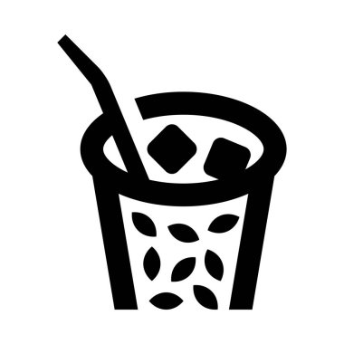 Bardakta buz olan bir içecek.