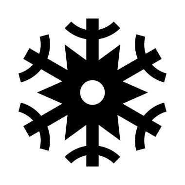 Dört oklu siyah beyaz bir kar tanesi.