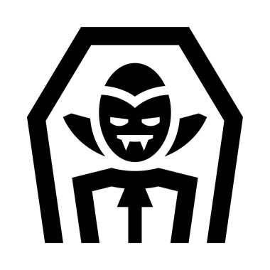 Tabuttaki bir vampirin siyah beyaz resmi.