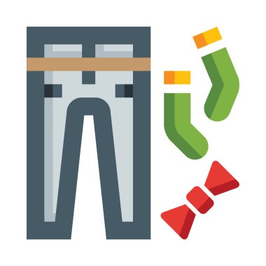 Bir çift çorabın yanında pantolon ve çorap.