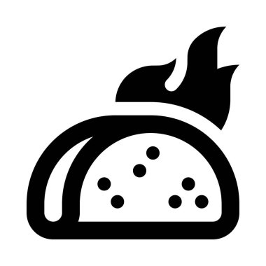 Üstünde ateş olan bir taco.