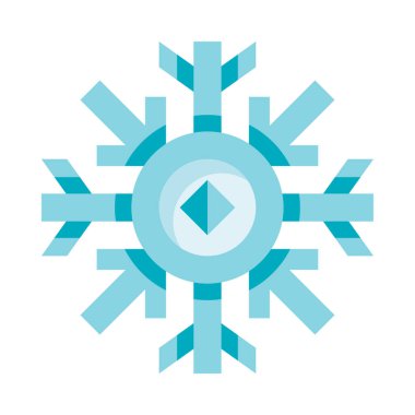 Farklı yönlere bakan okları olan mavi bir kar tanesi.