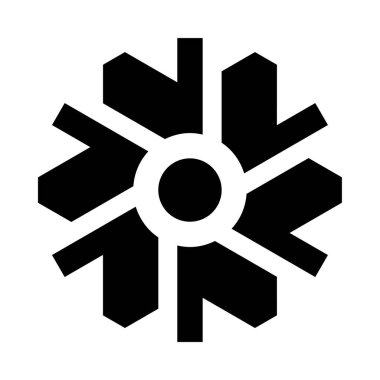 Siyah beyaz kar tanesi sembolü.