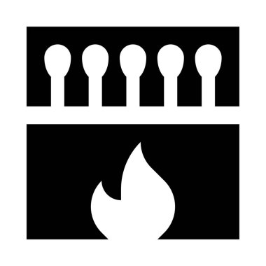 Siyah ve beyaz arka planda bir ateş ve kaşık