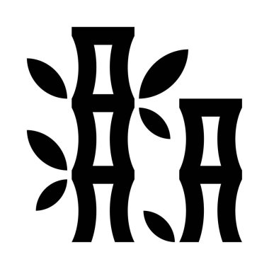 Bambu bitkisi olan siyah beyaz bir logo.