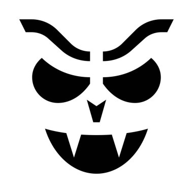 Korkunç bir yüzün siyah beyaz resmi.