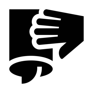 Bir düğmeyi gösteren siyah beyaz bir el resmi.