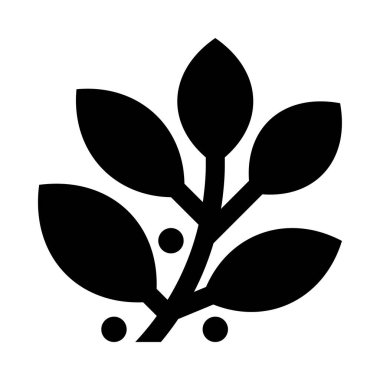 Siyah ve beyaz bir bitki silueti.
