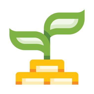 Bozuk para yığınından çıkan bir bitki.