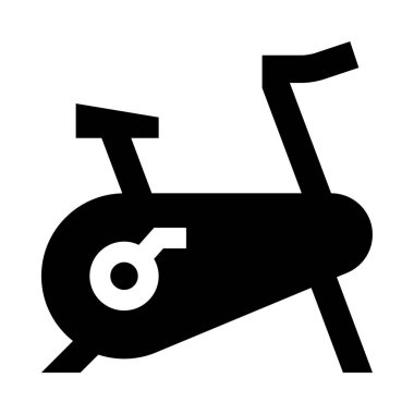 Sabit bir egzersiz bisikletinin siyah beyaz resmi