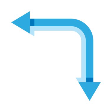 Sol tarafı gösteren mavi bir ok.