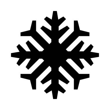 Beyaz arkaplanda siyah çizgili bir kar tanesi.