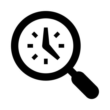 Siyah çizgili bir büyüteç saat.