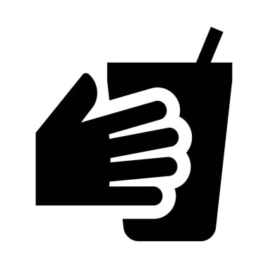 Kamışla içki tutan bir el.