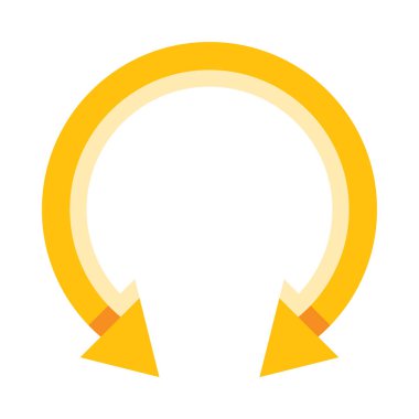 Çembersel turuncu bir nesne. İki ok zıt yönleri işaret ediyor.