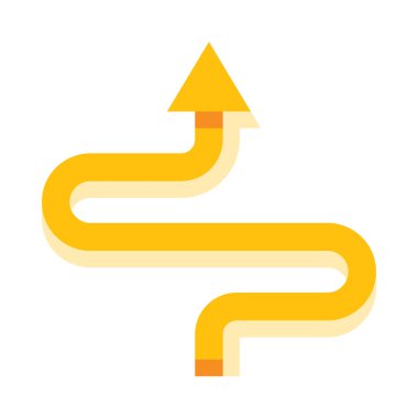 Sağ tarafı gösteren sarı bir ok.