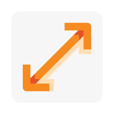 Beyaz arkaplanda yukarı bakan sarı bir ok