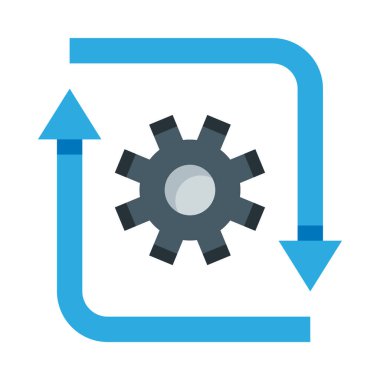 Mavi beyaz bir kare ve vites tekerleği.