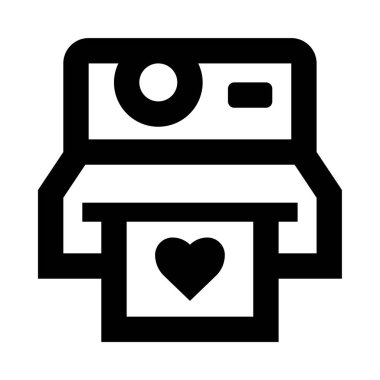 Ekranda kalbi olan bir kamera.