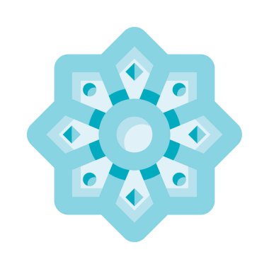 Beyaz arkaplanı olan mavi bir kar tanesi.