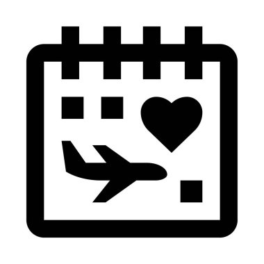 Uçağı ve kalbi olan bir takvim.