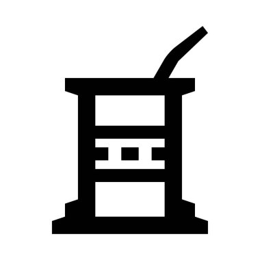 Siyah beyaz bir masa ve pipetli bir resim.