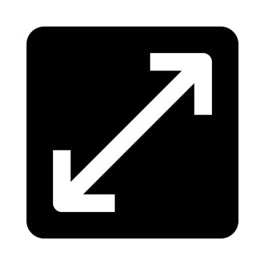 Aşağıya bakan siyah beyaz bir ok.