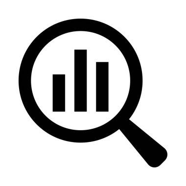 Üzerinde grafik olan bir büyüteç.