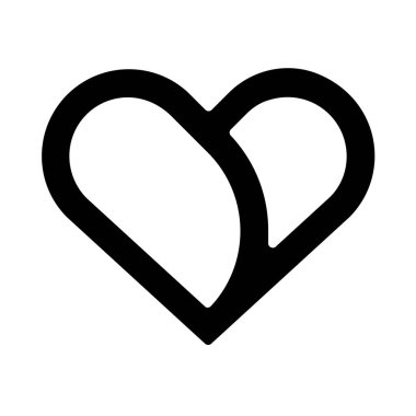 kalp düz vektör simgesi.