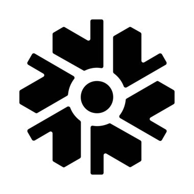 Beyaz arkaplanda izole edilmiş kar tanesi simgesi vektörü, kış şeffaf işareti, işaret veya sembol