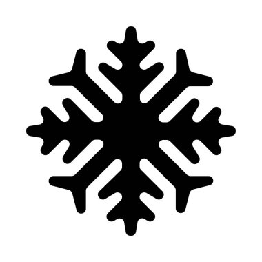 Beyaz arkaplanda kar tanesi simgesi, vektör illüstrasyonu