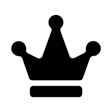 Taç vektör simgesi. biçim düz sembol, siyah renk, yuvarlak açılar, beyaz arkaplan