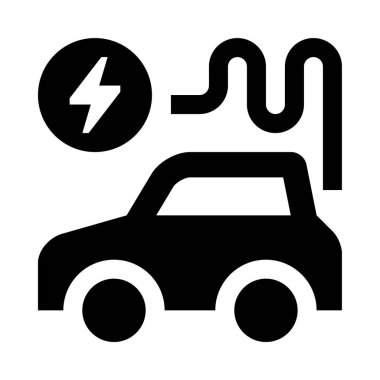 Şarj edilen araba simgesi, vektör tasarımı
