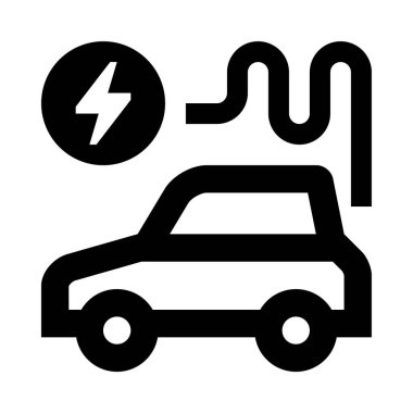 elektrikli araba simgesi, vektör illüstrasyonu