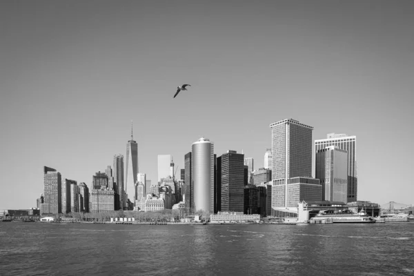 史泰登岛渡轮从曼哈顿视图 — 图库照片