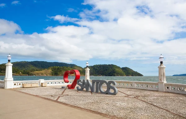 Santos Brasil August 2023 View Landmark Love Santos Ponta Praia — Stock Photo, Image