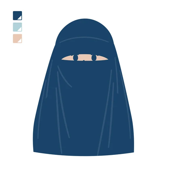 Una Mujer Musulmana Que Usa Niqab Con Imágenes Parte Superior — Vector de stock