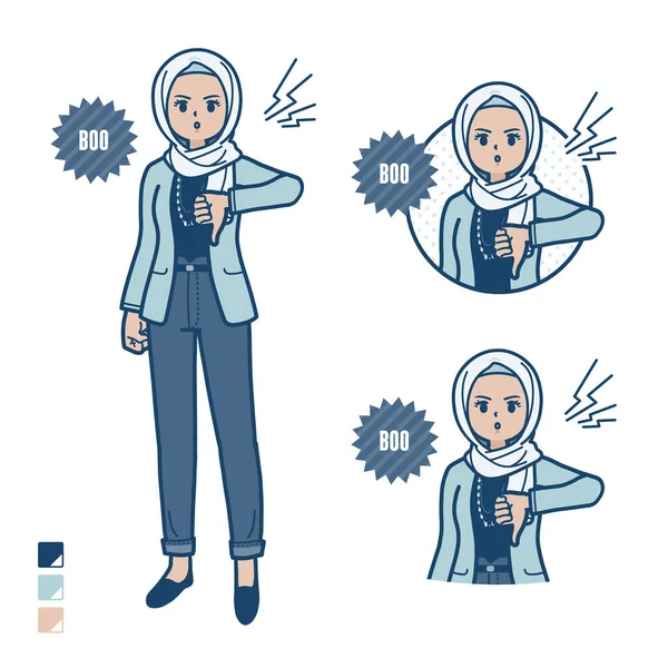 一个阿拉伯女人 带着布林的形象 很随意 它是矢量艺术 所以很容易编辑 — 图库矢量图片