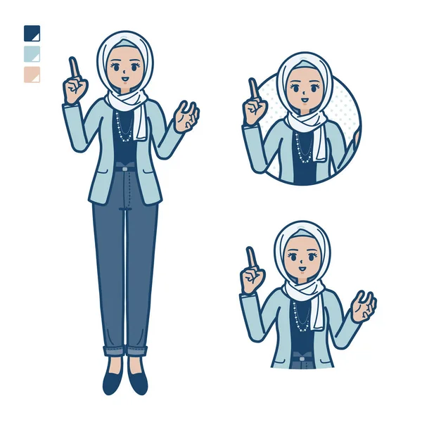 一个随和的阿拉伯女人和说话的图像 它是矢量艺术 所以很容易编辑 — 图库矢量图片