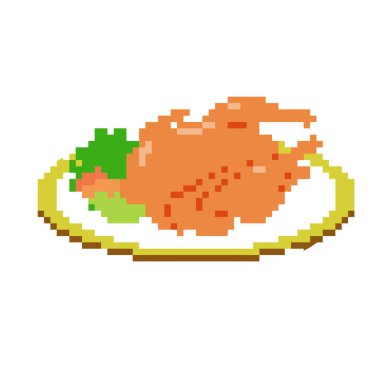 Tandır tavuğu. Düzenlemesi kolay vektör illüstrasyonu.