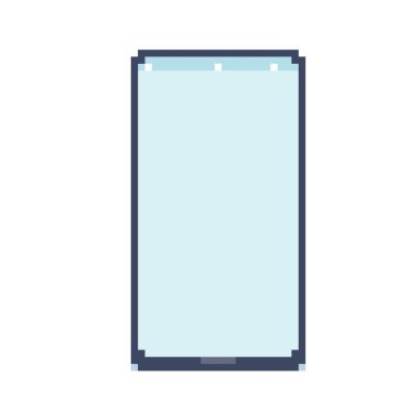 Akıllı telefon. Sadece durum çubuğu gösterilir. Düzenlemesi kolay vektör illüstrasyonu.