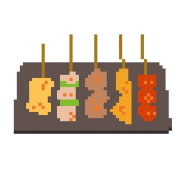 Yakitori. Düzenlemesi kolay vektör illüstrasyonu.