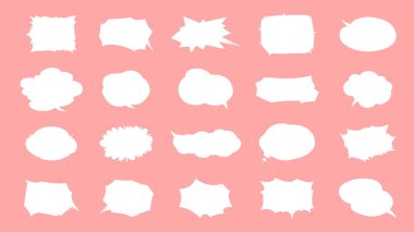 Çeşitli şekillerde konuşma baloncukları. Düzenlemesi kolay vektör verileri.