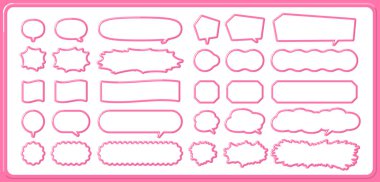 Çeşitli şekillerde konuşma baloncukları. Düzenlemesi kolay vektör verileri.