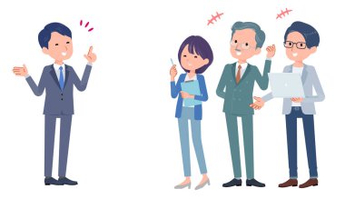 İş sahnesinde sohbet ediyorduk. Düzenlemesi kolay vektör sanatı.