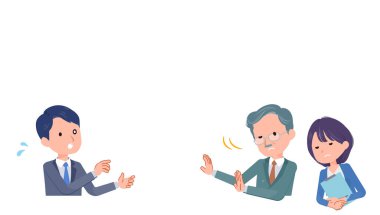 Teklifin reddedildiği iş yeri. Düzenlemesi kolay vektör sanatı.